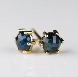 . 4mm Rose Cut Australian Sapphire Studs