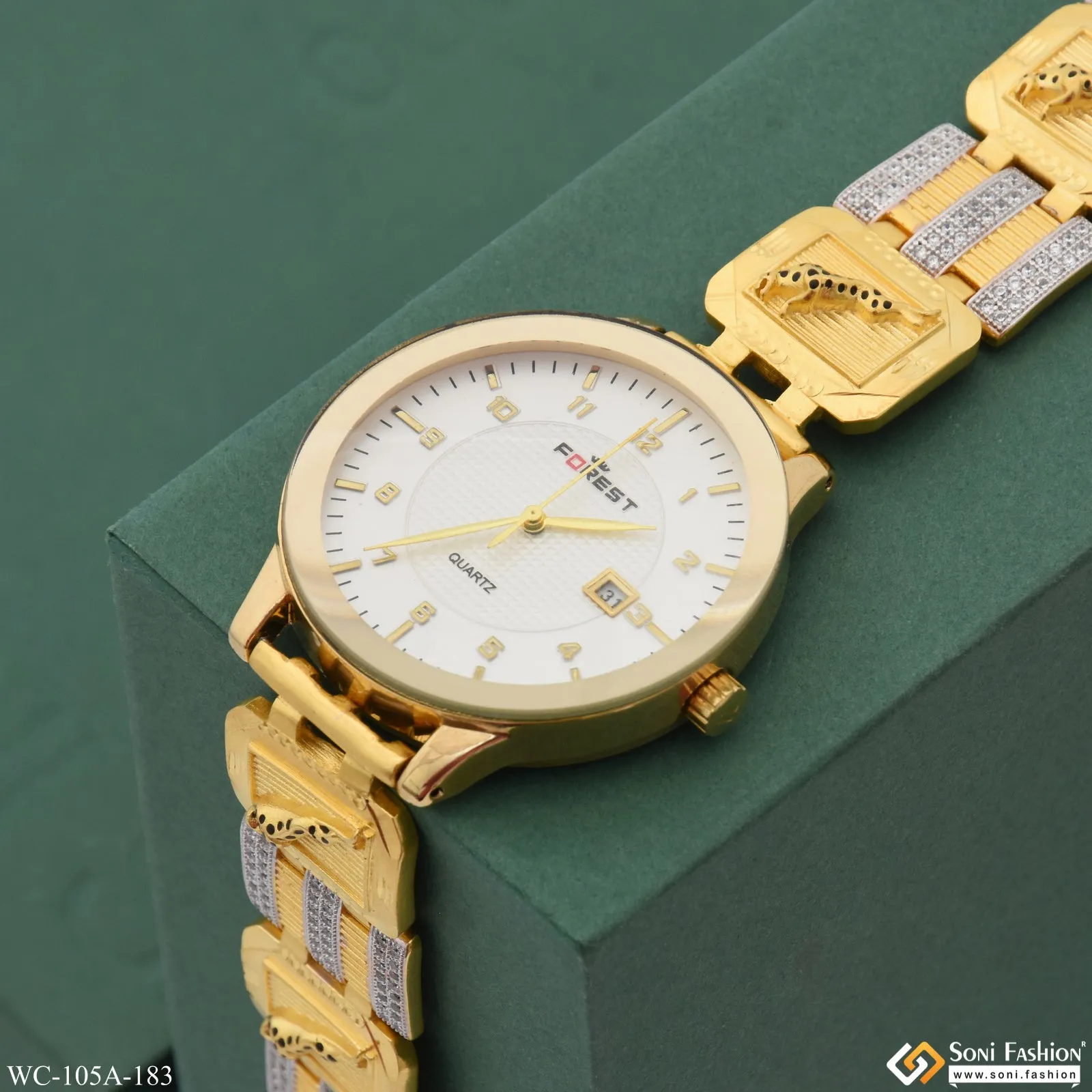 1 Gram Gold Plated Best Quality Elegant Design Watch for Men - Style A183