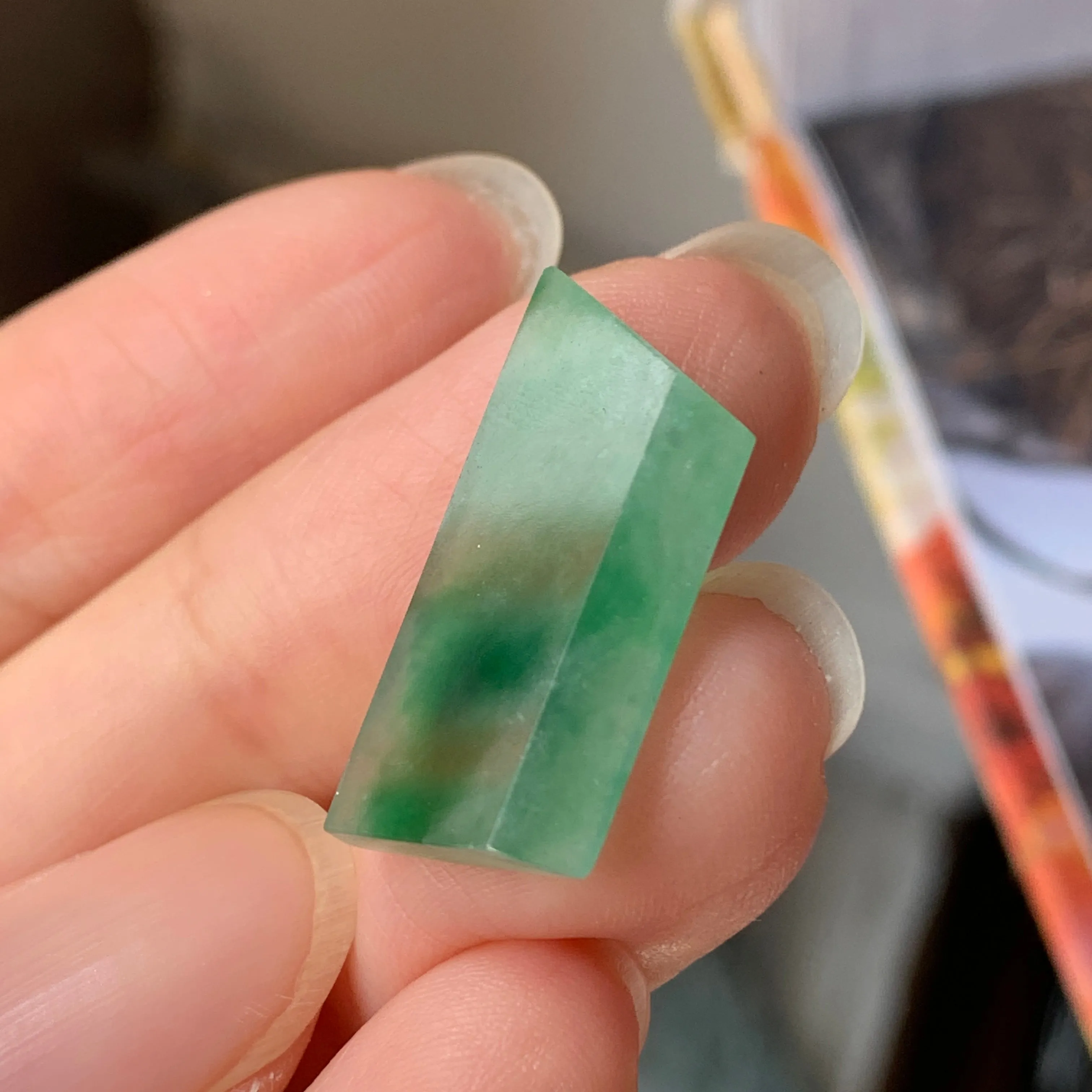 12.15 cts A-Grade Natural Green Jadeite Trapezium Shape No.171596