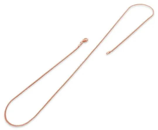 14K Rose Gold Plated Sterling Silver Curb Chain 1.2MM