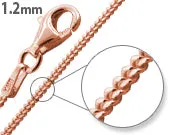 14K Rose Gold Plated Sterling Silver Curb Chain 1.2MM