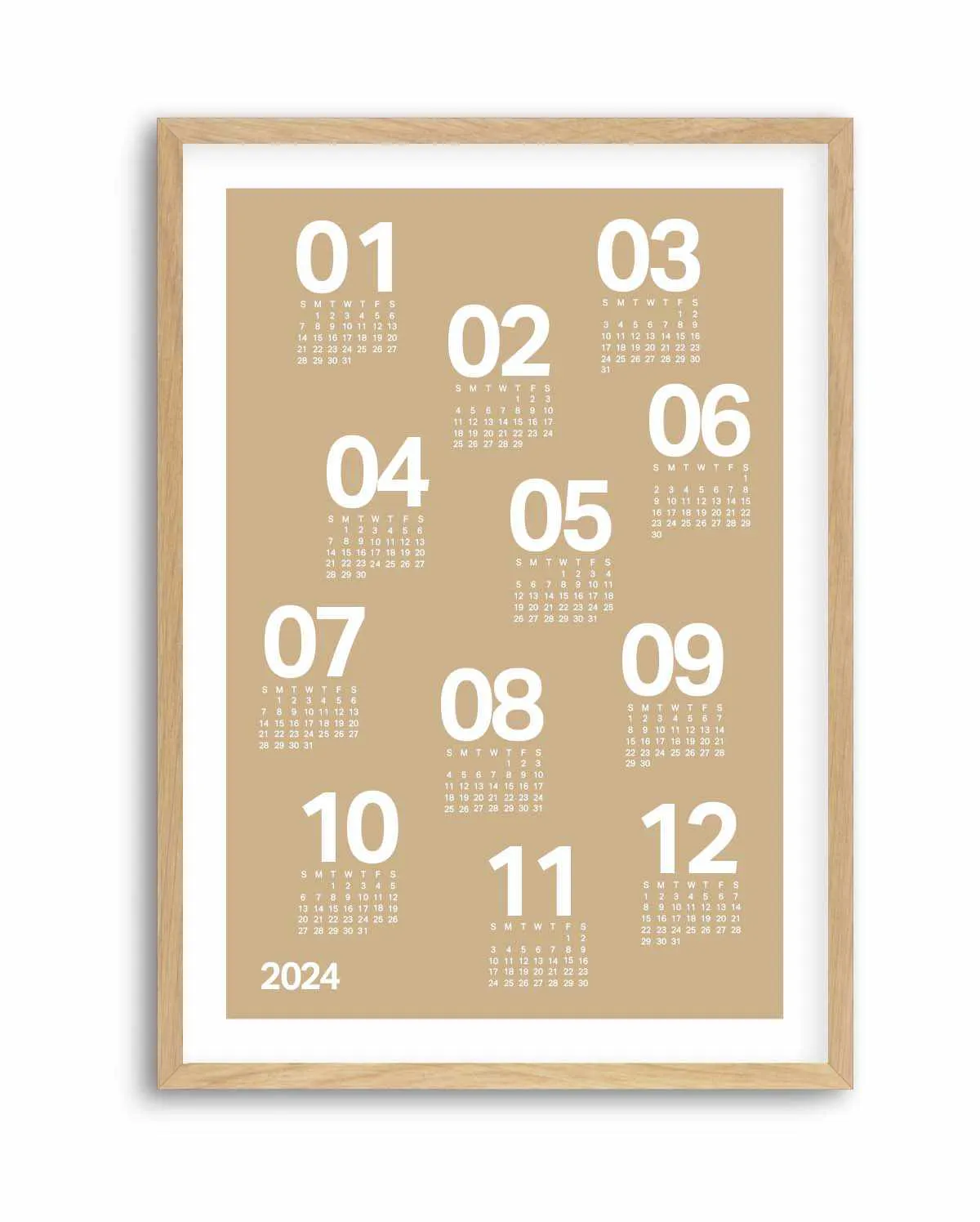 2024 Brown Scatter Calendar | Art Print