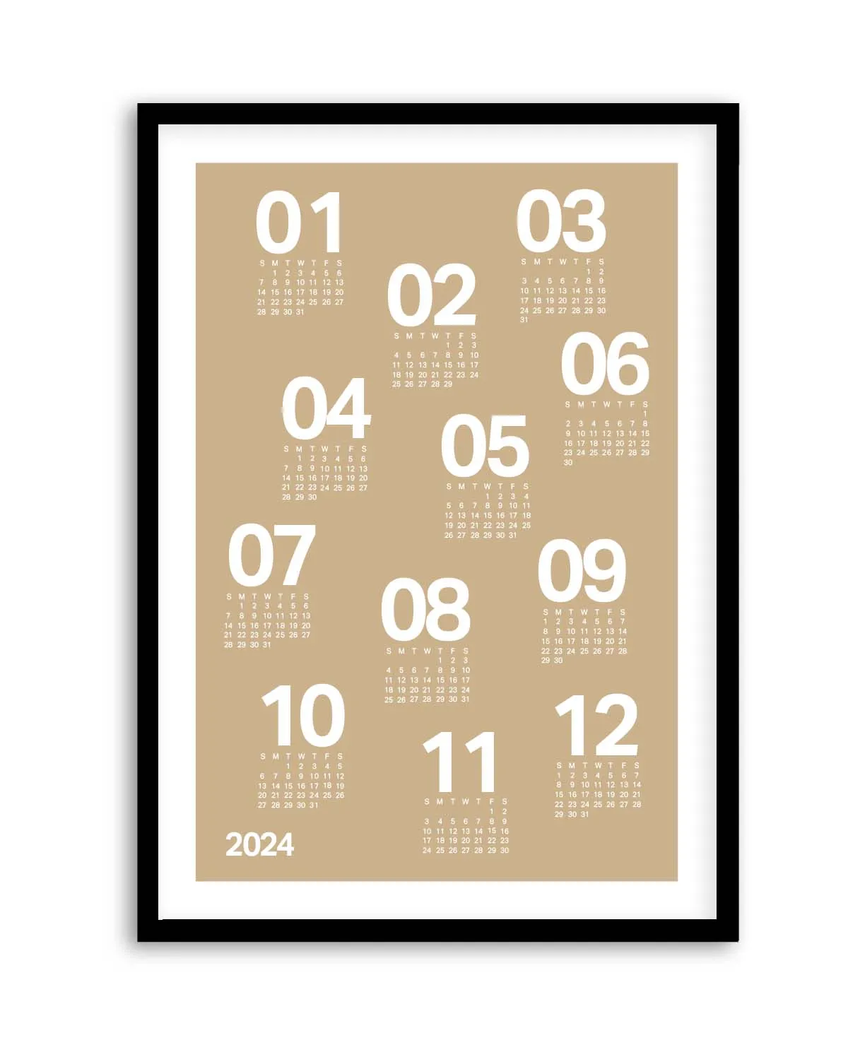 2024 Brown Scatter Calendar | Art Print