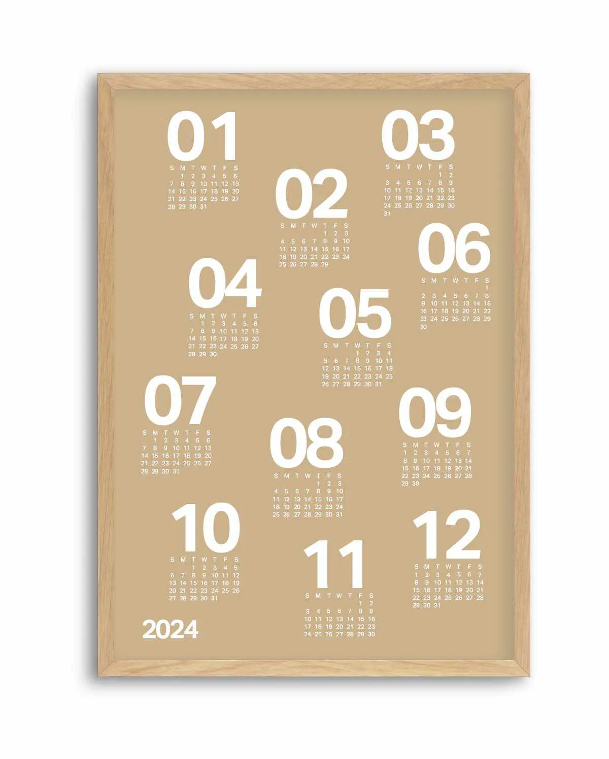 2024 Brown Scatter Calendar | Art Print