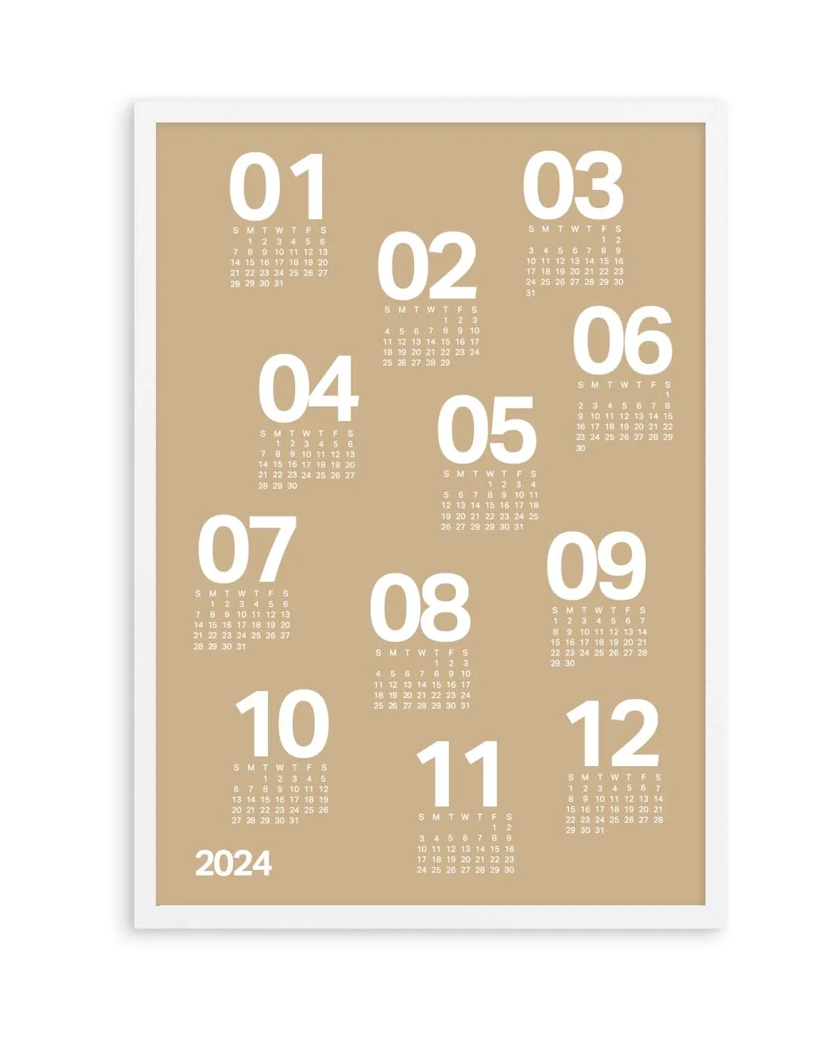 2024 Brown Scatter Calendar | Art Print