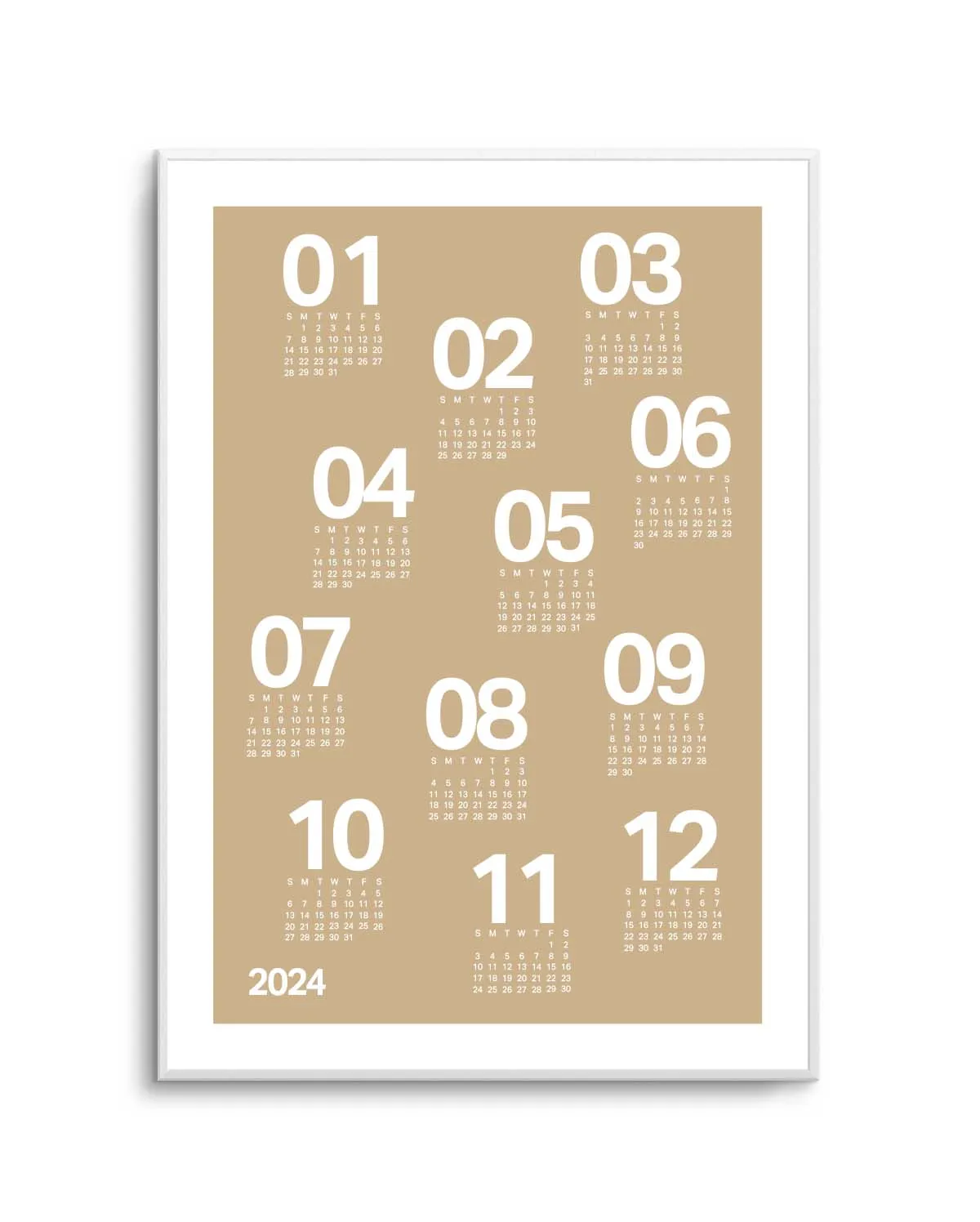 2024 Brown Scatter Calendar | Art Print