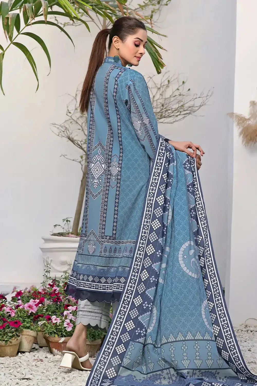 2PC Unstitched Printed Lawn Shirt and Dupatta KSD-2479