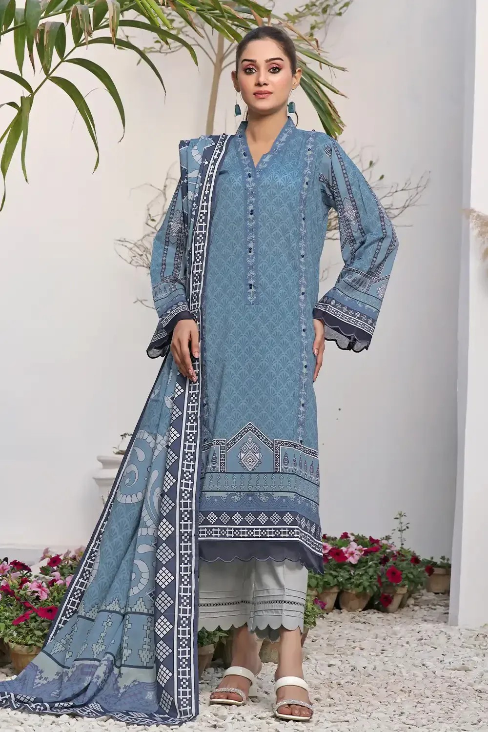 2PC Unstitched Printed Lawn Shirt and Dupatta KSD-2479