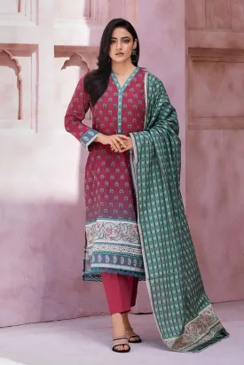 3PC Printed Unstitched Lawn Suit KLA-2687