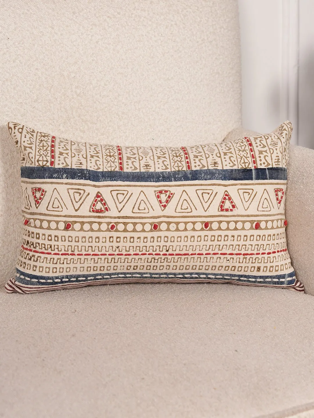 ABSTRACT COMFORT - BLOCK PRINTED LUMBAR CUSHION COVER