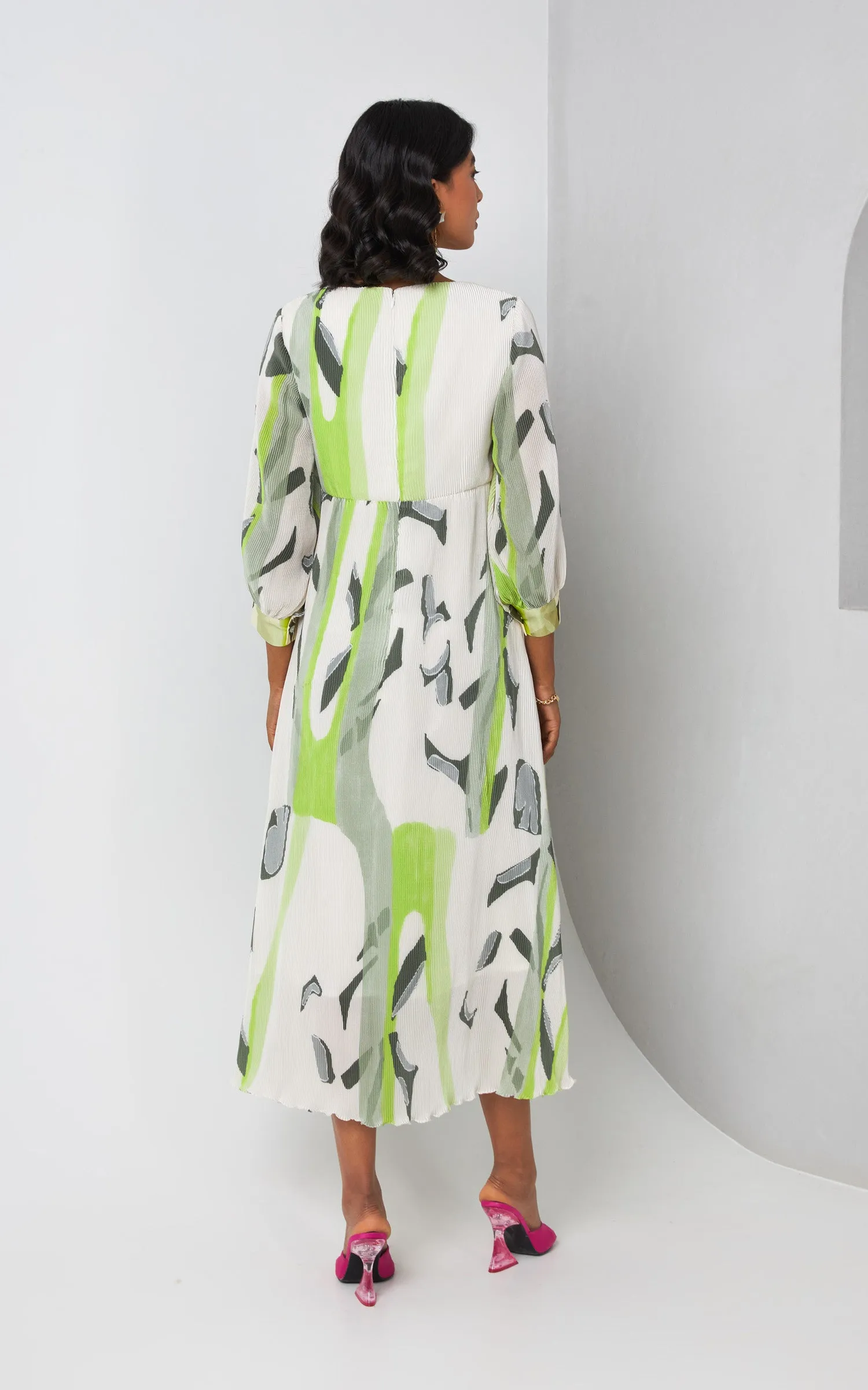 Abstract Printed Cut Out Dress