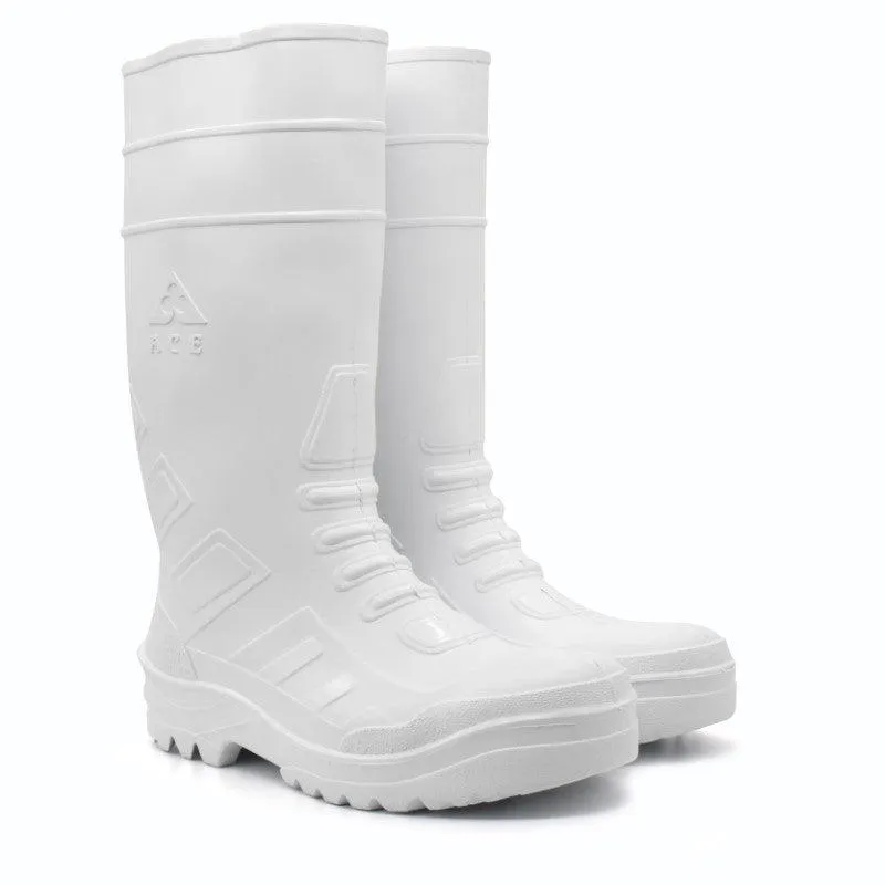 Ace Tsavo Safety Gumboots (With Steel Toe) - White