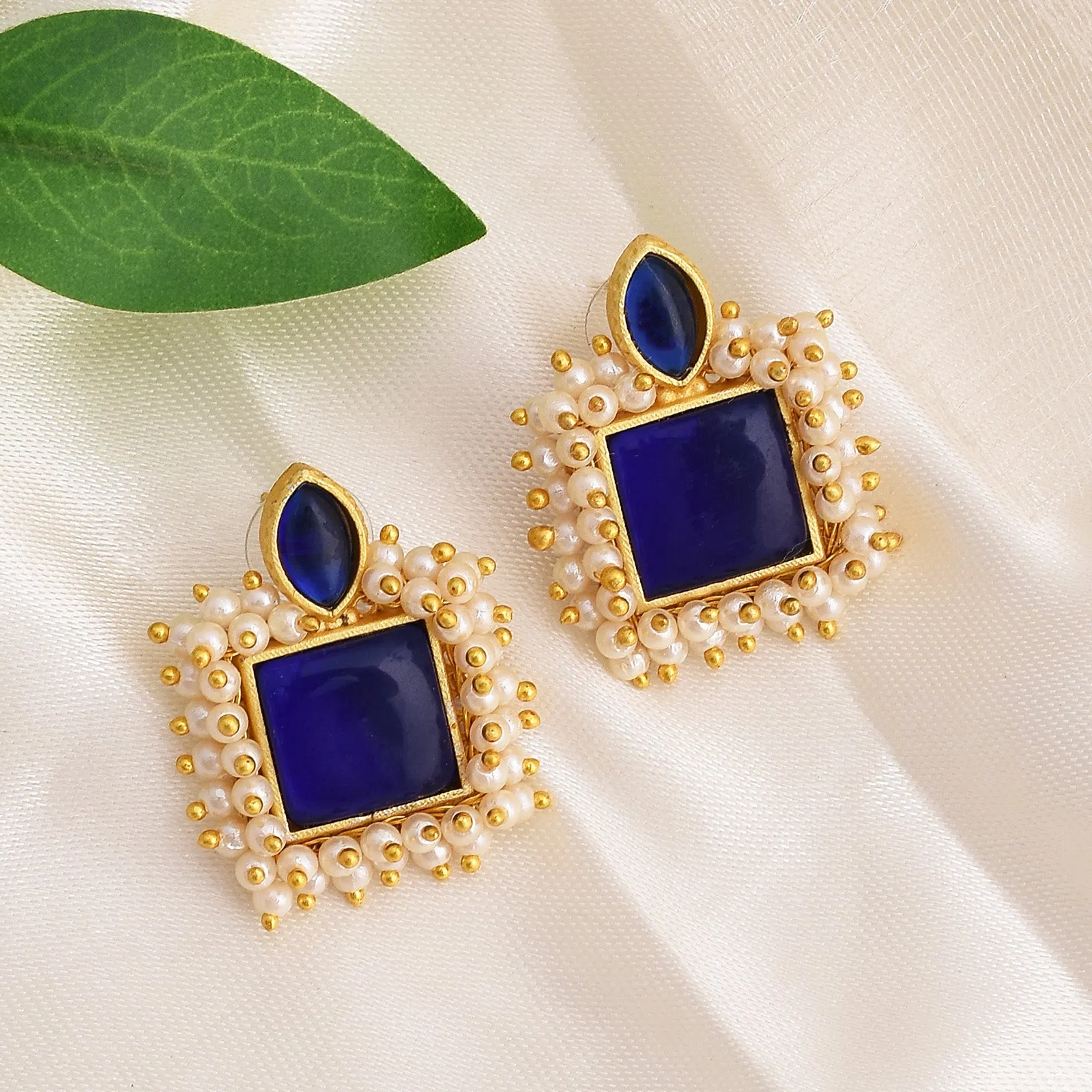 Agni Matte Gold Studs