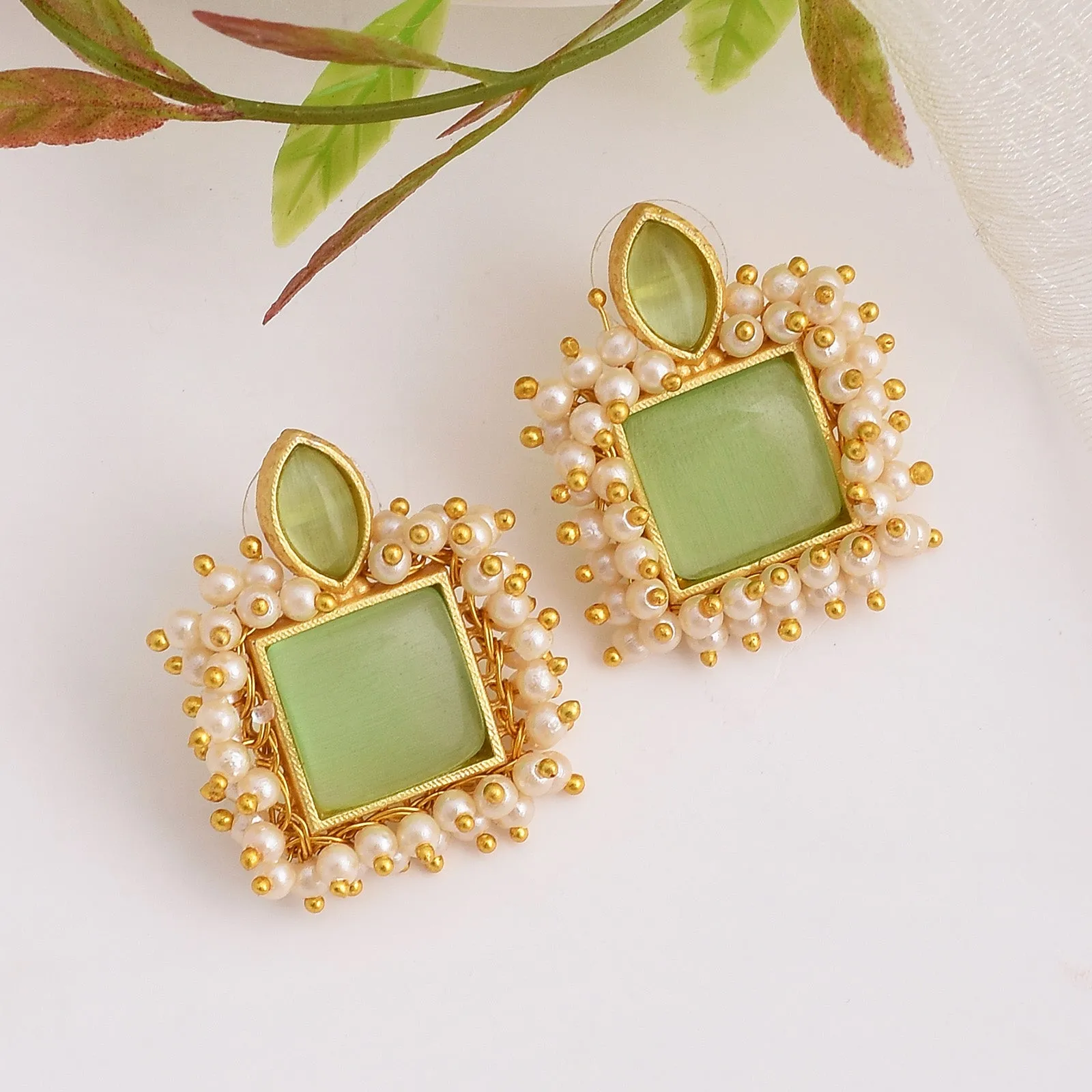 Agni Matte Gold Studs