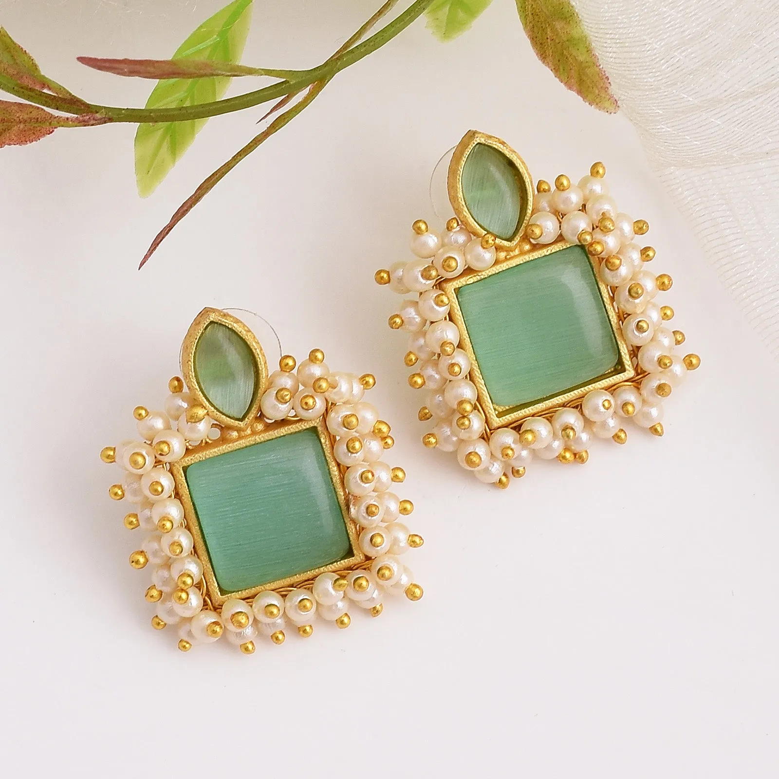 Agni Matte Gold Studs