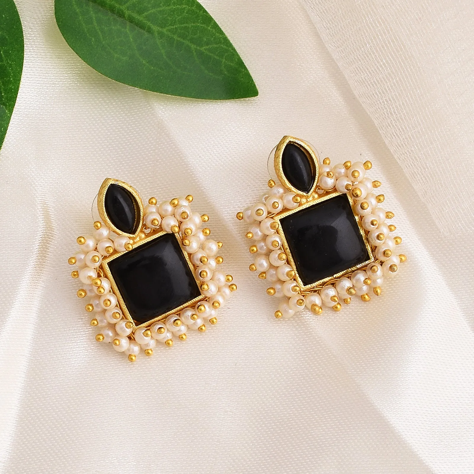 Agni Matte Gold Studs