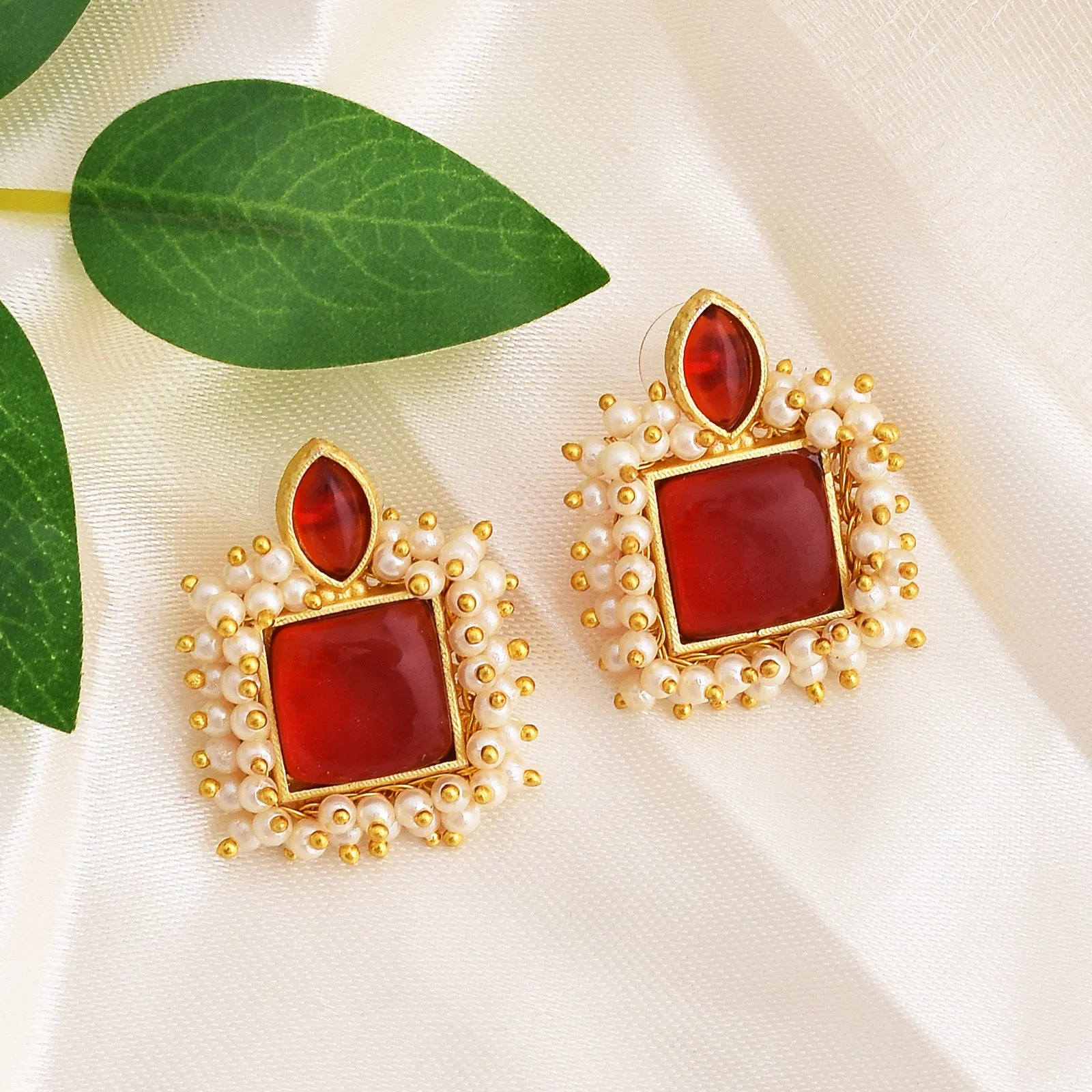 Agni Matte Gold Studs