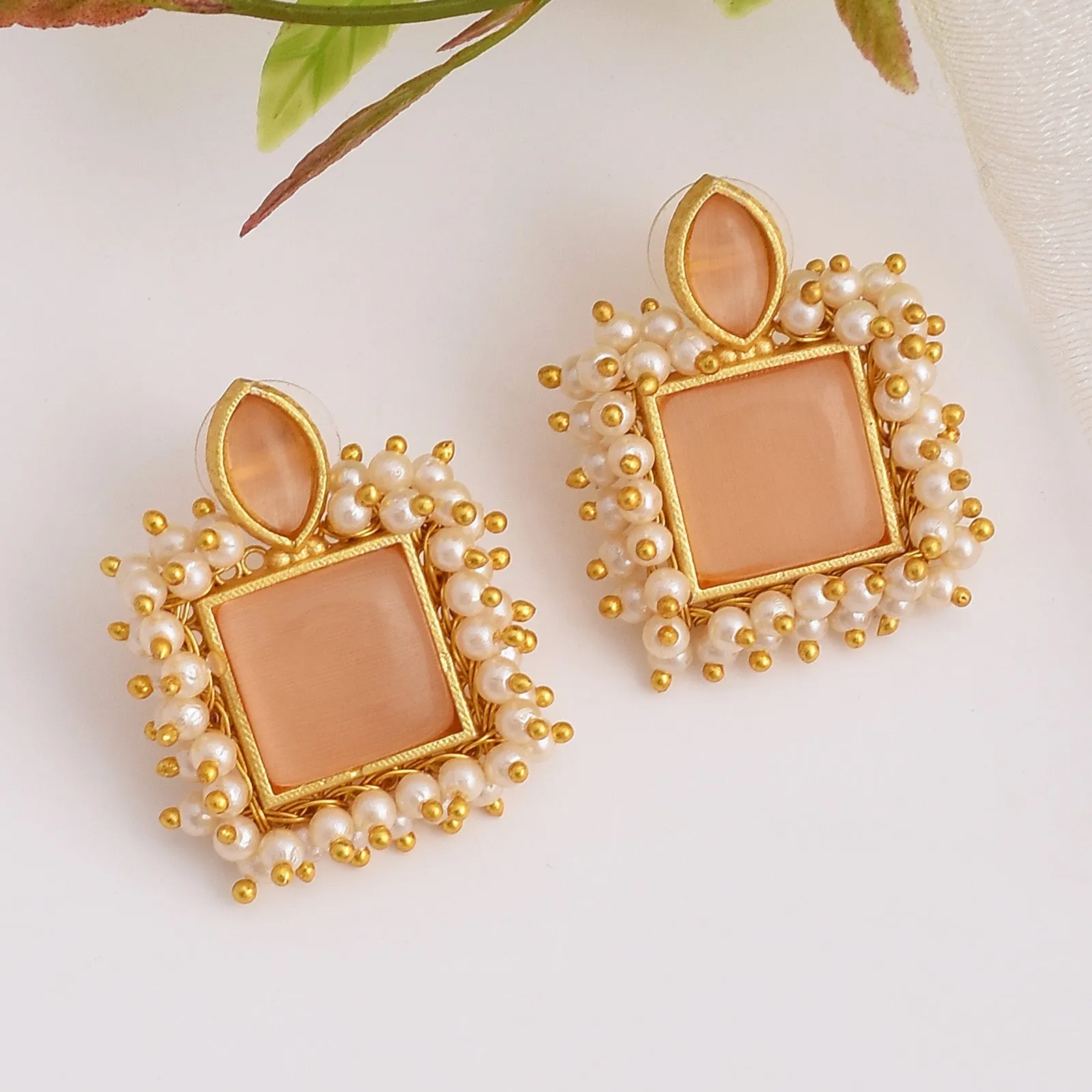 Agni Matte Gold Studs