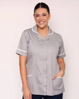 Alcott Ladies Healthcare Tunic - Grey / White