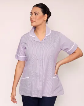 Alcott Ladies Healthcare Tunic - Lilac / White Stripe