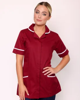 Alcott Ladies Healthcare Tunic - Maroon / White