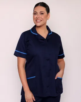 Alcott Ladies Healthcare Tunic - Navy / Hospital Blue