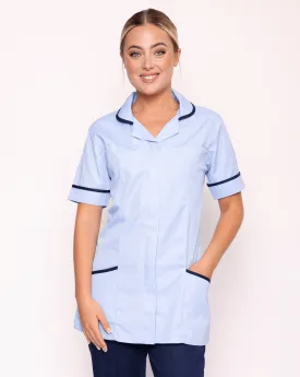 Alcott Ladies Healthcare Tunic - Sky Blue / Navy