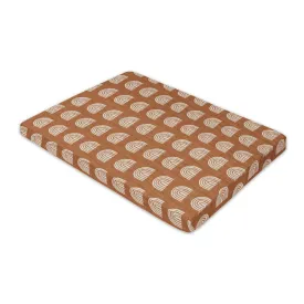 All-Stages Midi Crib Sheet in GOTS Certified Organic Muslin Cotton - Terracotta Rainbow