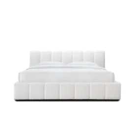 White Boucle Allocco King Bed