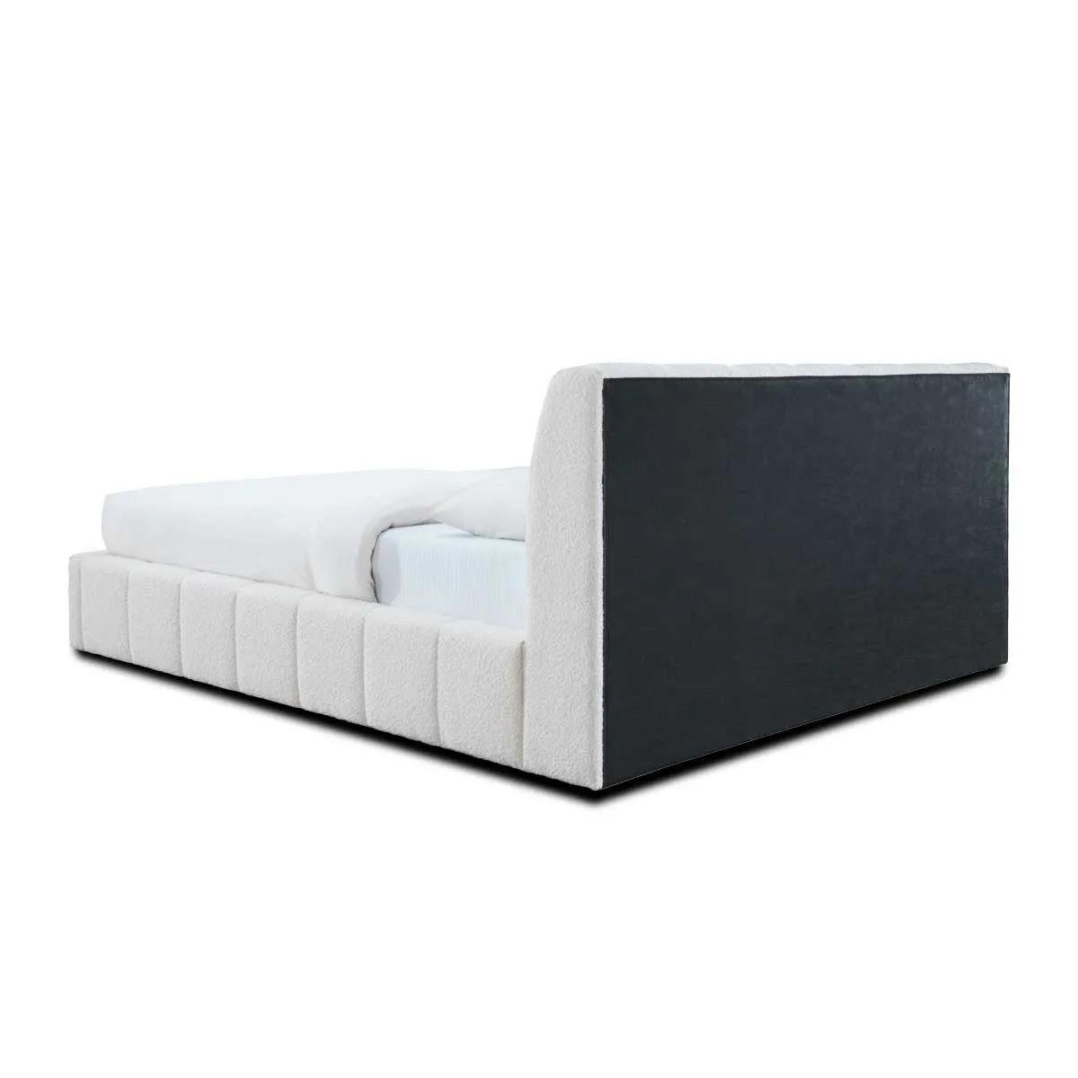 White Boucle Allocco King Bed