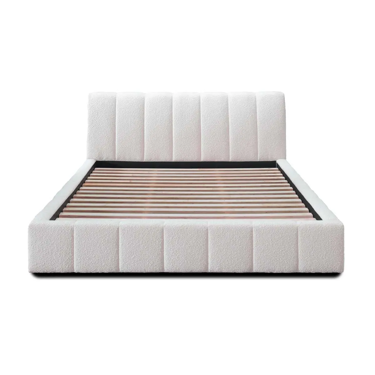 White Boucle Allocco King Bed