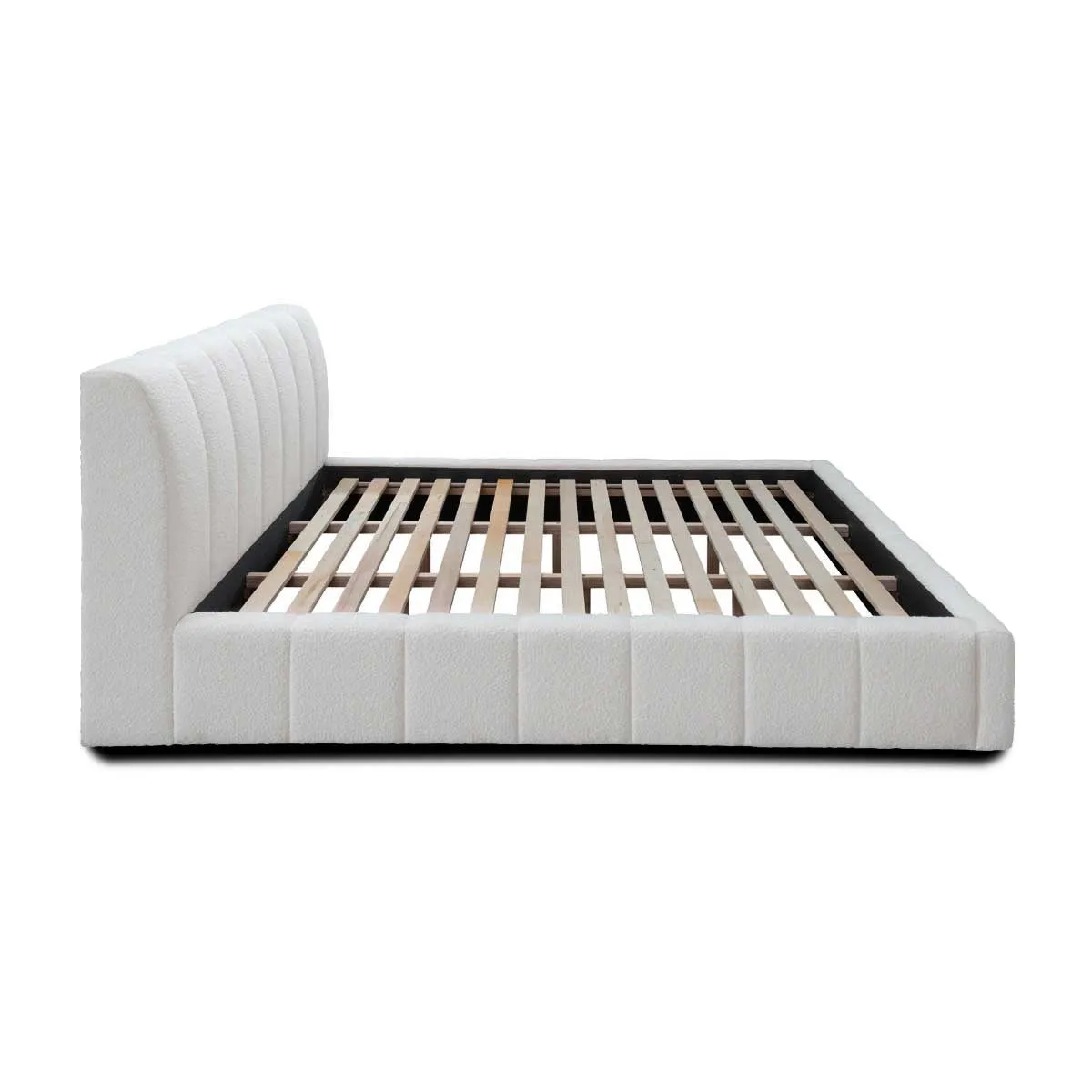 White Boucle Allocco King Bed