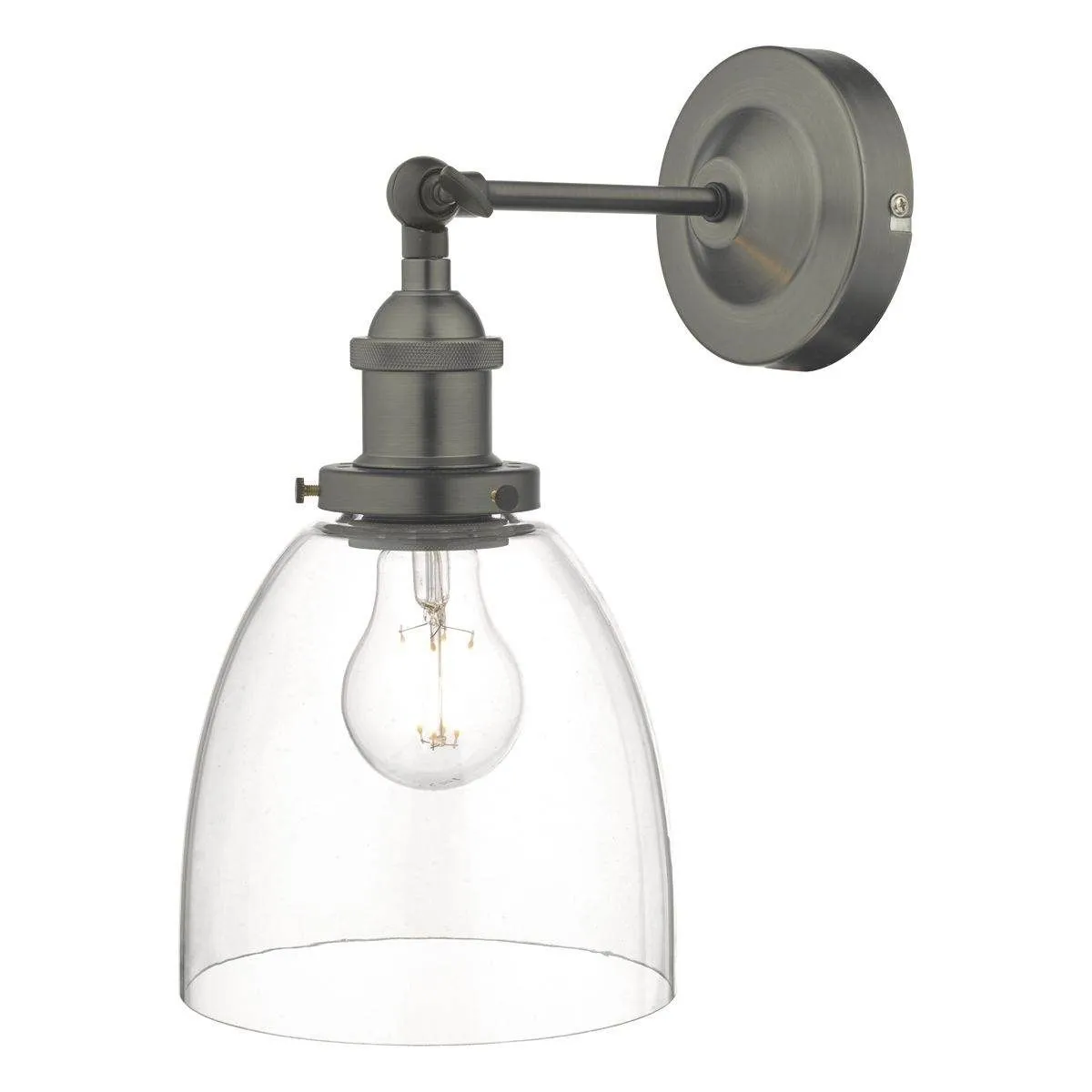 Arvin Industrial Wall Light Antique Chrome with Clear Glass Shade - CLEARANCE