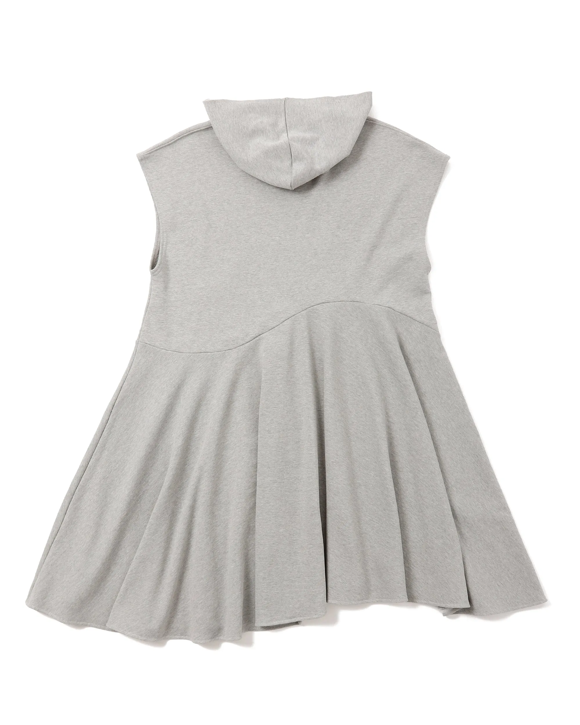 Asymmetric flare hoodie dress (Gray)