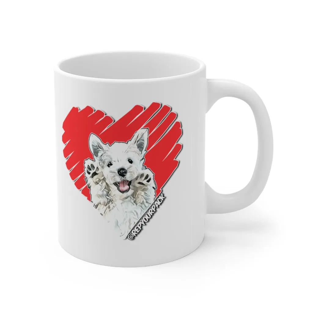 Baxter Westie Heart Design Mug 11oz