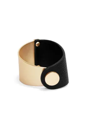 Black And Gold Thick Cuff Bangle