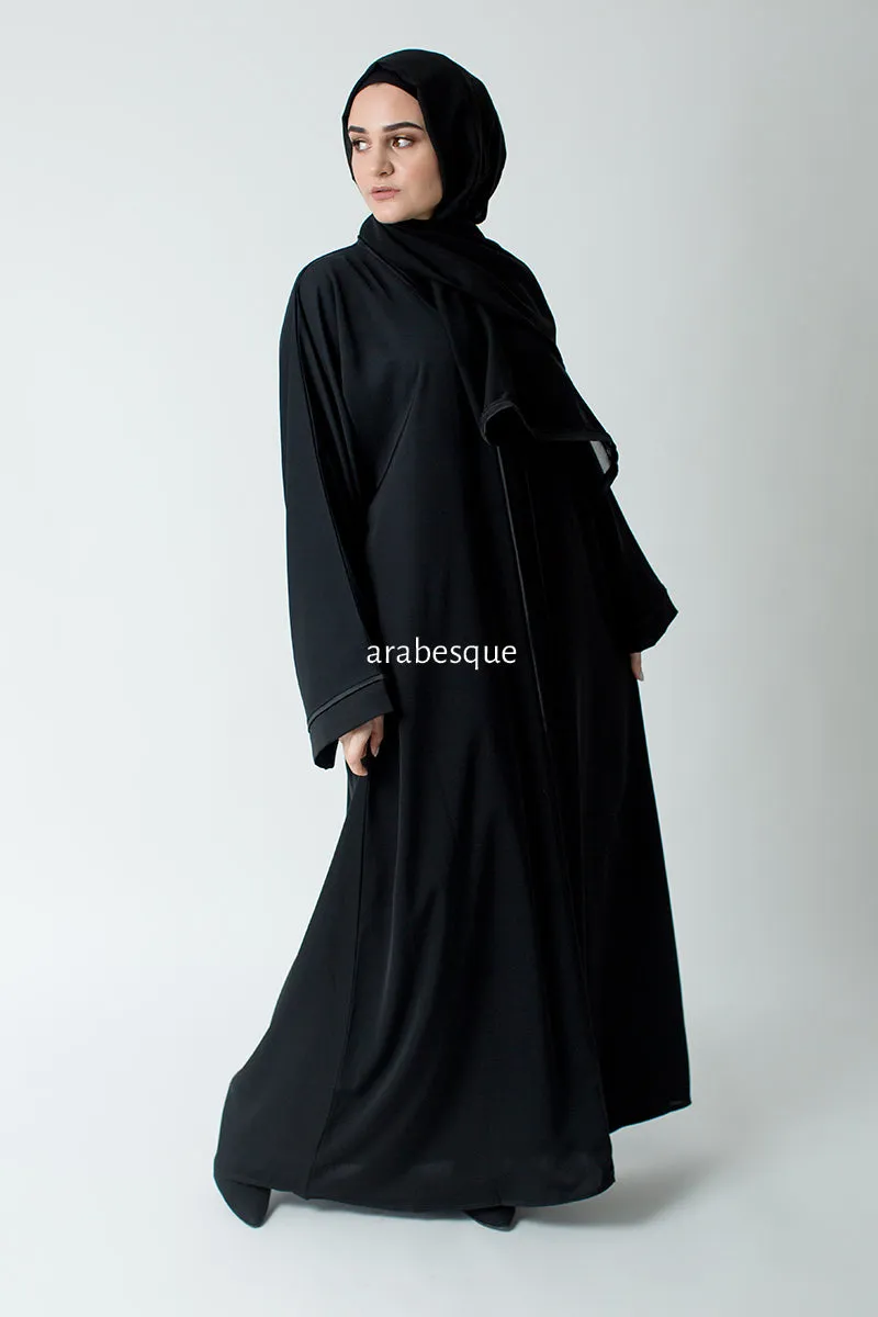 Black Border Closed Abaya