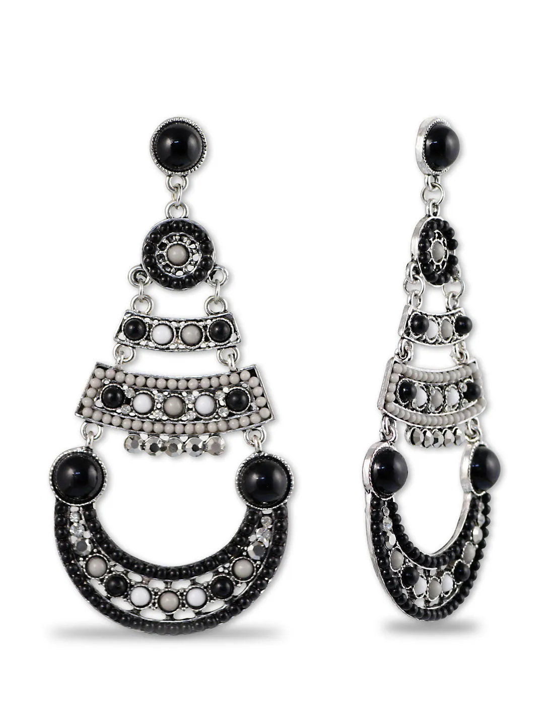 Black Metal Dangle Earrings