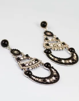 Black Metal Dangle Earrings