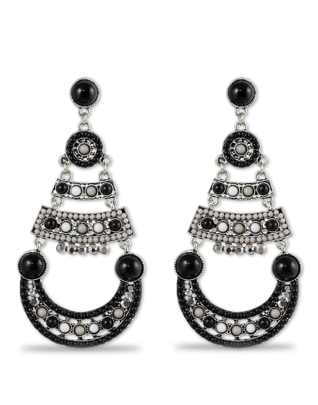 Black Metal Dangle Earrings