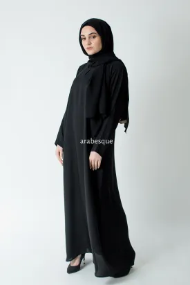 Black Plain Closed Abaya with pocket