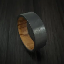 Black Zirconium and Hardwood Sleeve Men's Ring Custom Made