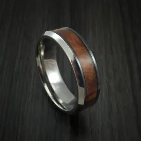 Black Zirconium and Thuya Burl Wood Hard Wood Men's Ring Custom Made