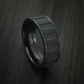 Black Zirconium Gear Shape Spinner Men's Ring Custom Made Band