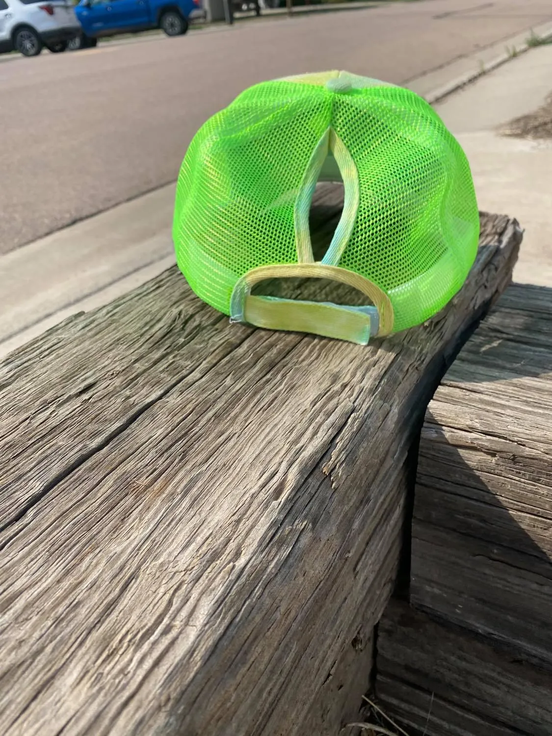 Blue and Green Tie Dye Ball Cap Hat