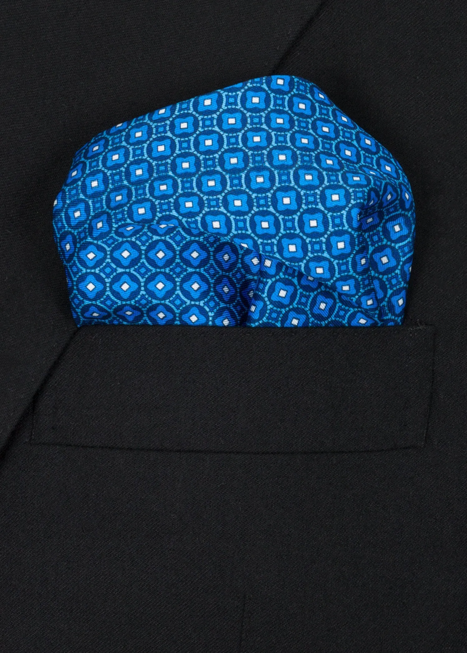 Blue White Pocket Square