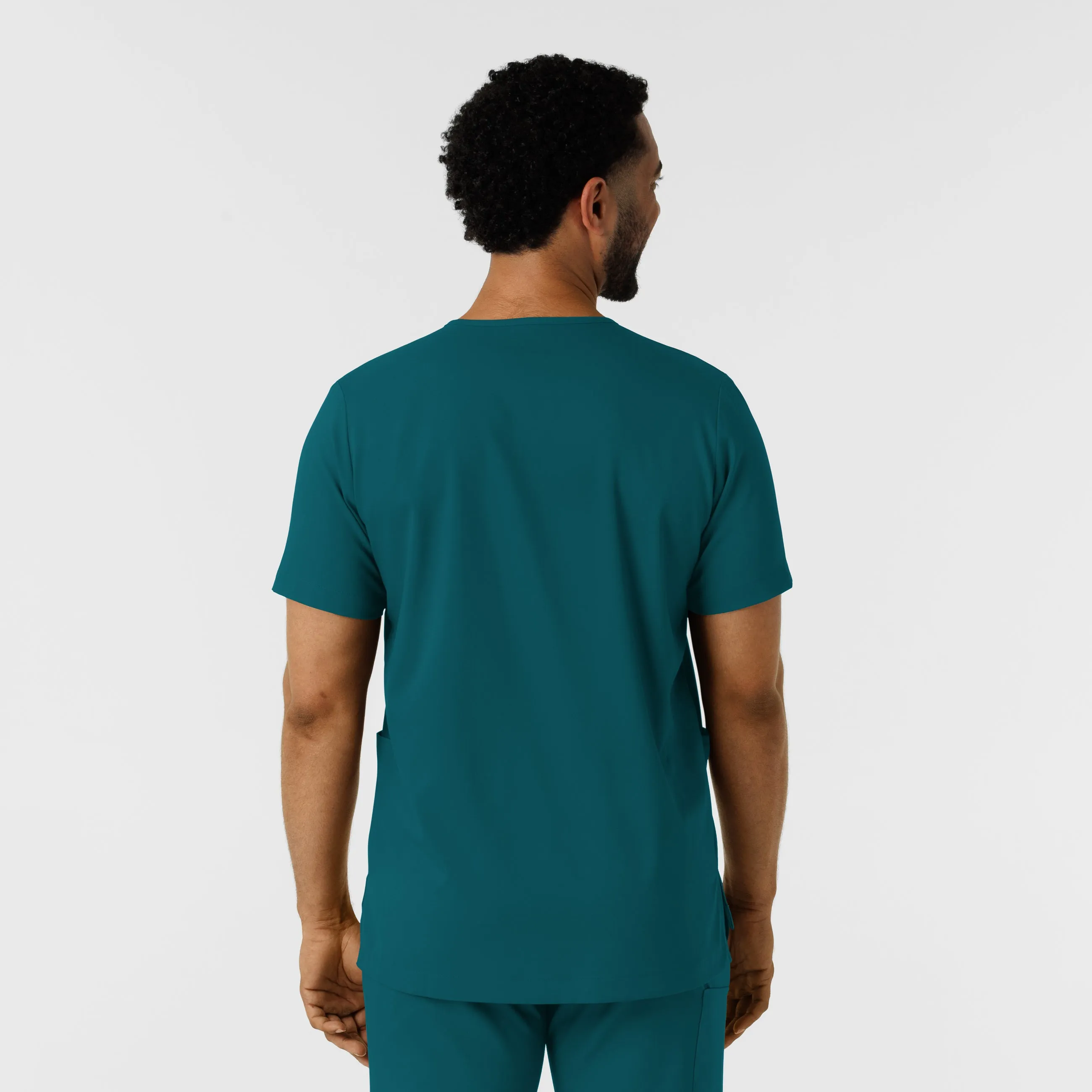 Boundless Men's Multi Pocket V-Neck Scrub Top - Caribbean