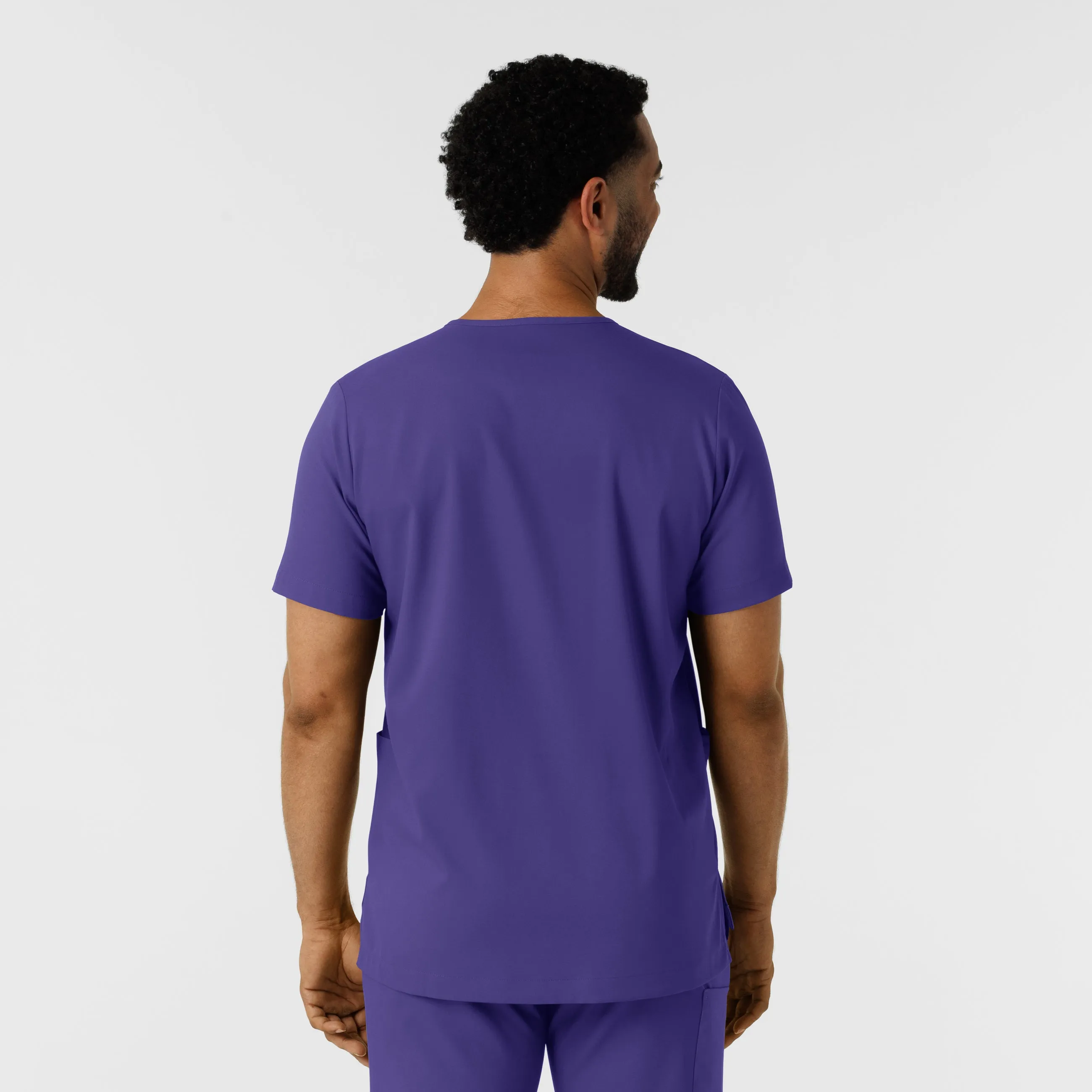 Boundless Men's Multi Pocket V-Neck Scrub Top - Grape