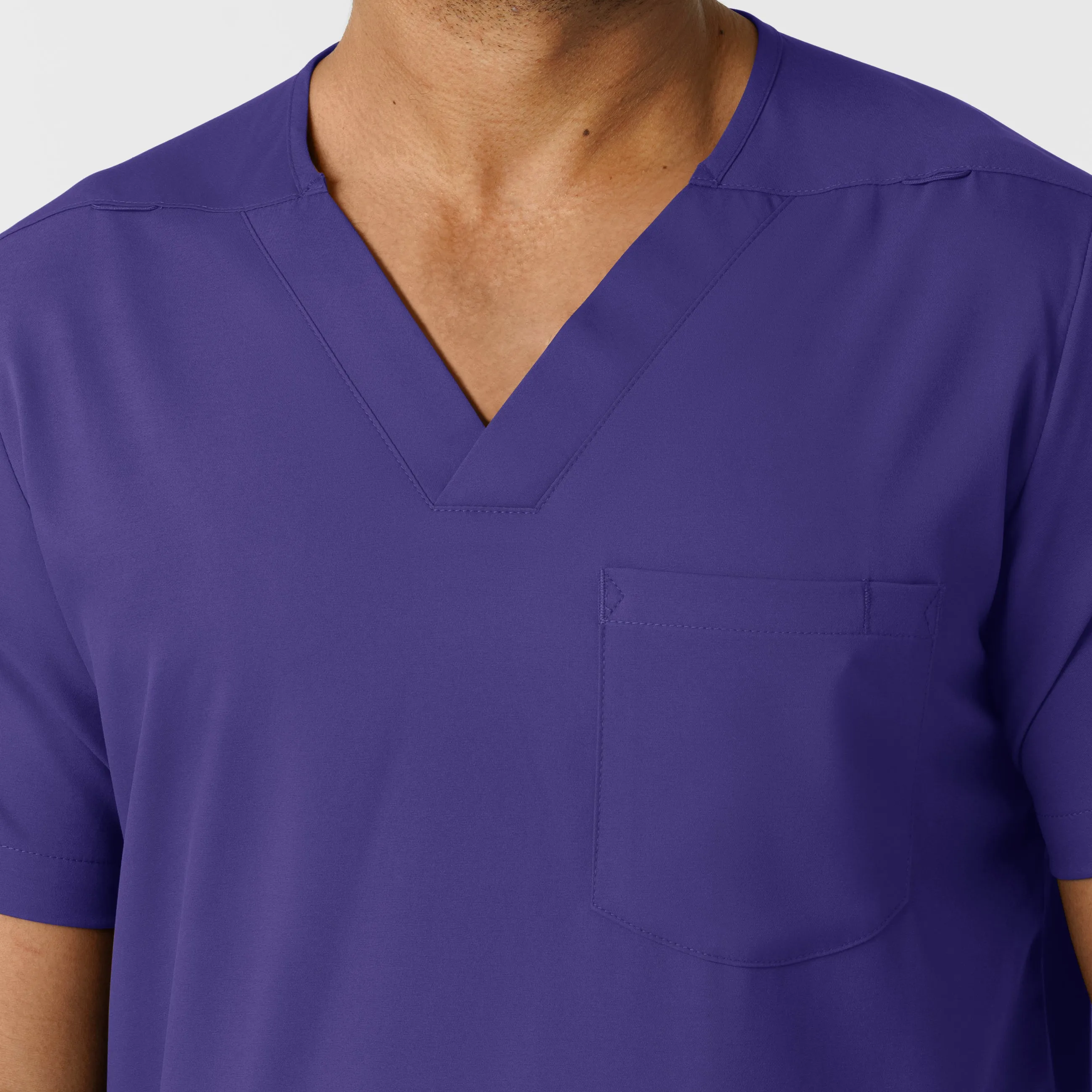 Boundless Men's Multi Pocket V-Neck Scrub Top - Grape