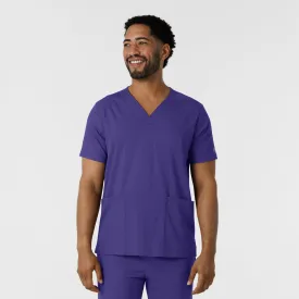 Boundless Men's Multi Pocket V-Neck Scrub Top - Grape